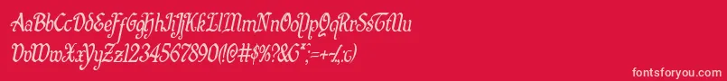 Quillswordcondital Font – Pink Fonts on Red Background