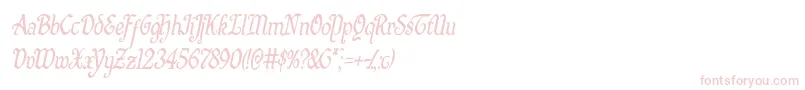 Quillswordcondital-Schriftart – Rosa Schriften auf weißem Hintergrund