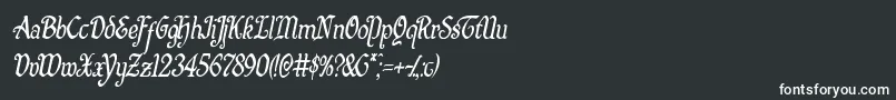 Quillswordcondital Font – White Fonts on Black Background