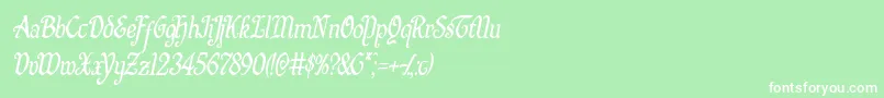 Quillswordcondital Font – White Fonts on Green Background