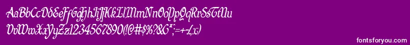 Quillswordcondital Font – White Fonts on Purple Background