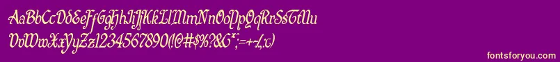 Quillswordcondital Font – Yellow Fonts on Purple Background