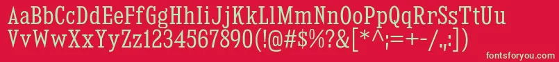 KingsbridgeCdBk Font – Green Fonts on Red Background