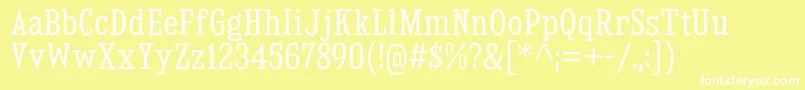 KingsbridgeCdBk Font – White Fonts on Yellow Background