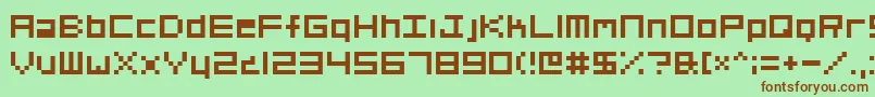 OrgV01 Font – Brown Fonts on Green Background