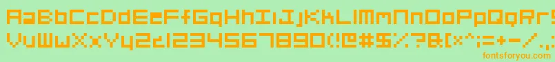 OrgV01 Font – Orange Fonts on Green Background