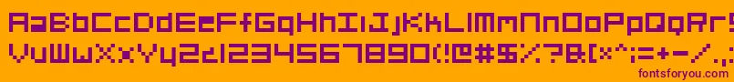 OrgV01 Font – Purple Fonts on Orange Background