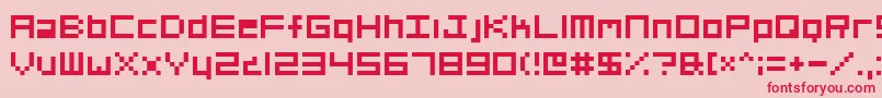 OrgV01 Font – Red Fonts on Pink Background