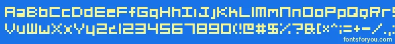 OrgV01 Font – Yellow Fonts on Blue Background