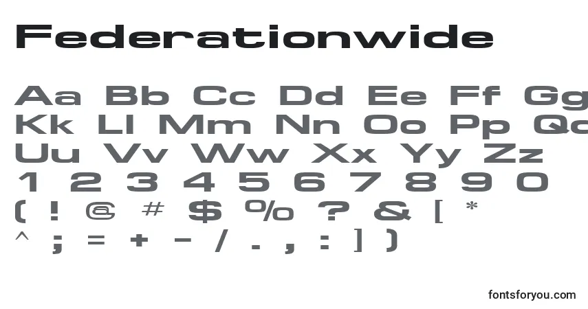 Шрифт Federationwide – алфавит, цифры, специальные символы