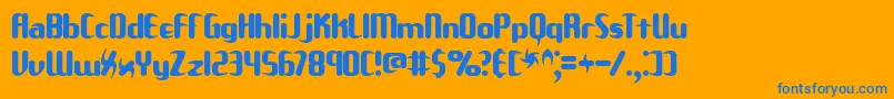 UnexploredGalaxiesBrk Font – Blue Fonts on Orange Background