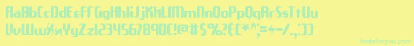 UnexploredGalaxiesBrk Font – Green Fonts on Yellow Background