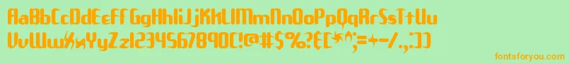 UnexploredGalaxiesBrk Font – Orange Fonts on Green Background