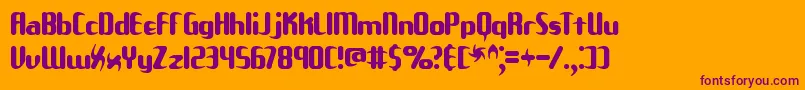 UnexploredGalaxiesBrk Font – Purple Fonts on Orange Background