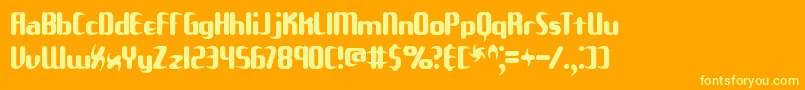 UnexploredGalaxiesBrk Font – Yellow Fonts on Orange Background