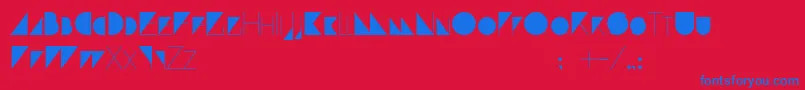Paranoid-Schriftart – Blaue Schriften auf rotem Hintergrund