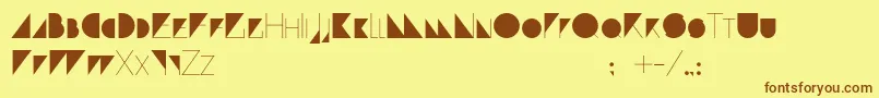フォントParanoid – 茶色の文字が黄色の背景にあります。