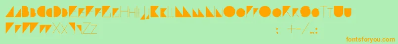 Paranoid-Schriftart – Orangefarbene Schriften auf grünem Hintergrund