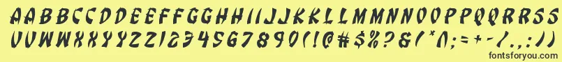 Eggrolltitleital Font – Black Fonts on Yellow Background