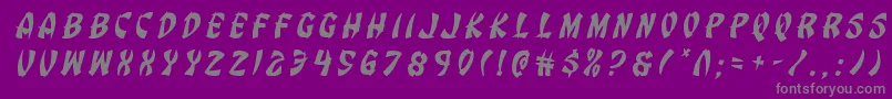フォントEggrolltitleital – 紫の背景に灰色の文字