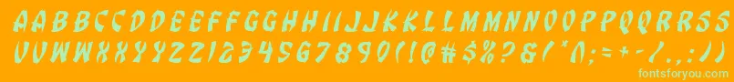 More about Eggrolltitleital Font Eggrolltitleital Font – Green Fonts on Orange Background