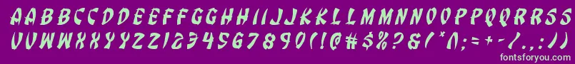 Eggrolltitleital Font – Green Fonts on Purple Background