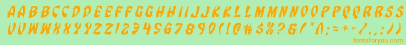 Eggrolltitleital Font – Orange Fonts on Green Background