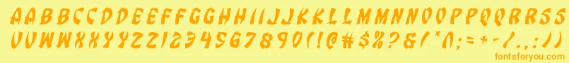 Eggrolltitleital Font – Orange Fonts on Yellow Background