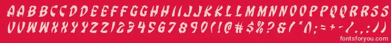 Eggrolltitleital Font – Pink Fonts on Red Background