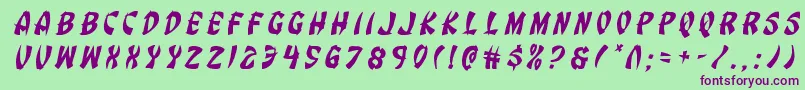 Eggrolltitleital Font – Purple Fonts on Green Background