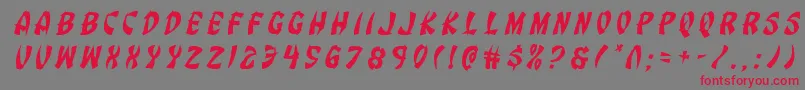 Eggrolltitleital Font – Red Fonts on Gray Background