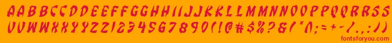 Eggrolltitleital Font – Red Fonts on Orange Background