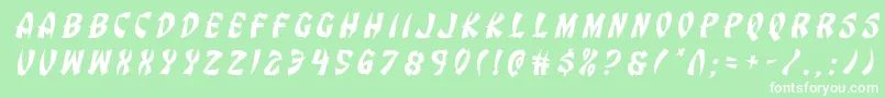 Eggrolltitleital Font – White Fonts on Green Background