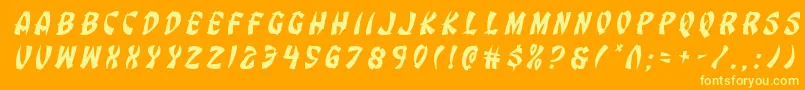 Eggrolltitleital Font – Yellow Fonts on Orange Background