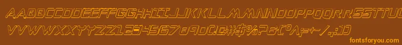 WarEagle3DCondensedItalic Font – Orange Fonts on Brown Background
