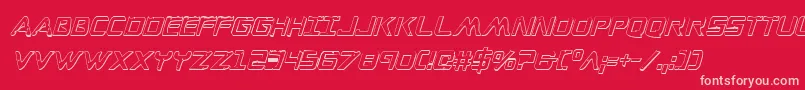 WarEagle3DCondensedItalic Font – Pink Fonts on Red Background