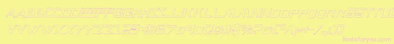 WarEagle3DCondensedItalic Font – Pink Fonts on Yellow Background