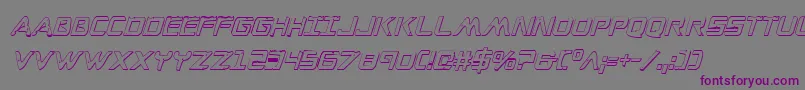 Шрифт WarEagle3DCondensedItalic – фиолетовые шрифты на сером фоне