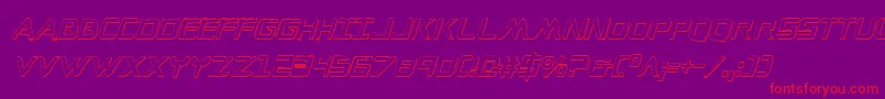 WarEagle3DCondensedItalic Font – Red Fonts on Purple Background