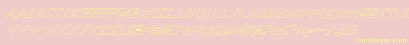 WarEagle3DCondensedItalic Font – Yellow Fonts on Pink Background