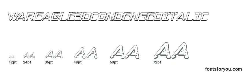 Размеры шрифта WarEagle3DCondensedItalic