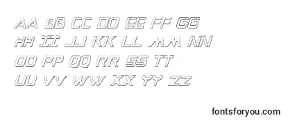 WarEagle3DCondensedItalic-fontti