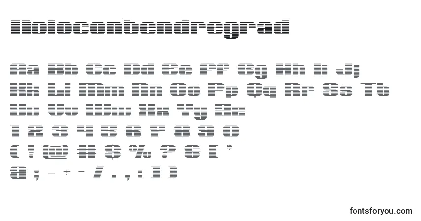 A fonte Nolocontendregrad – alfabeto, números, caracteres especiais