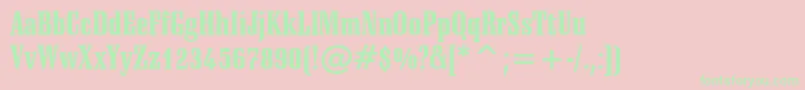 SchadowBlackCondensedBt Font – Green Fonts on Pink Background