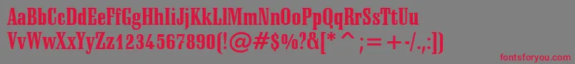SchadowBlackCondensedBt Font – Red Fonts on Gray Background