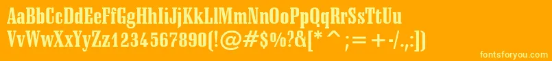 fuente SchadowBlackCondensedBt – Fuentes Amarillas Sobre Fondo Naranja