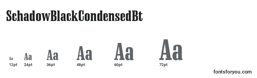 SchadowBlackCondensedBt Font Sizes