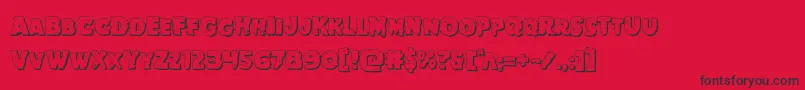 Goblincreek3D-Schriftart – Schwarze Schriften auf rotem Hintergrund