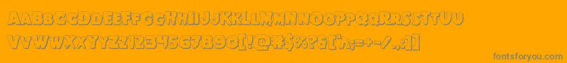 Goblincreek3D-Schriftart – Graue Schriften auf orangefarbenem Hintergrund