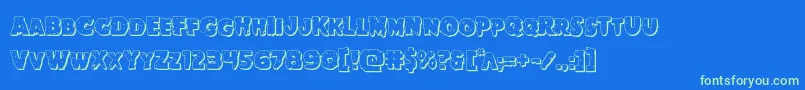 Goblincreek3D-Schriftart – Grüne Schriften auf blauem Hintergrund